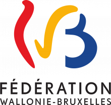 logo rouge, bleu et jaune de la FWB